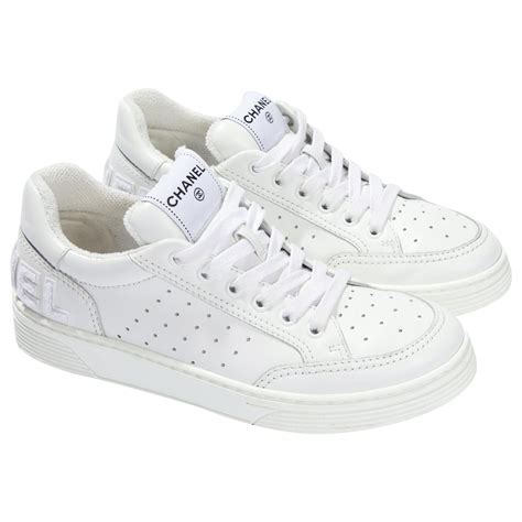 chanel sneakers white leather